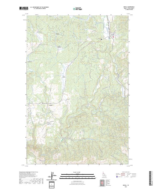 Bovill topographic map thumbnail