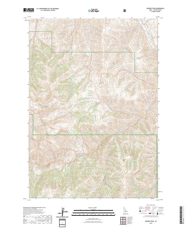 Bowery Peak topographic map thumbnail