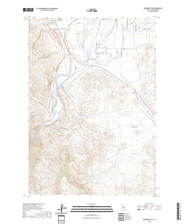 Bradbury Flat topographic map thumbnail