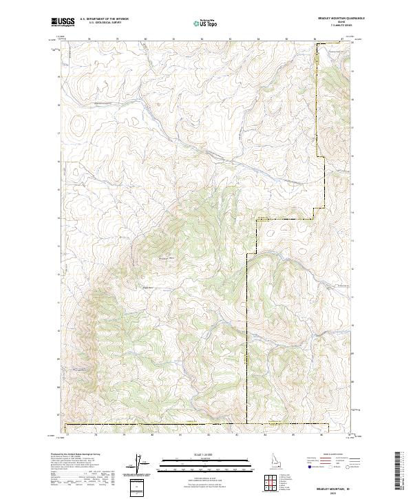 Bradley Mountain topographic map thumbnail