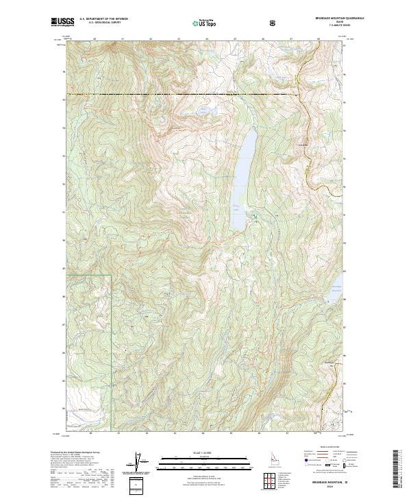 Brundage Mountain topographic map thumbnail