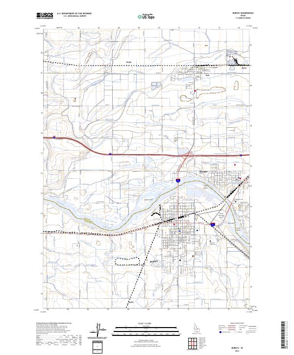 Burley topographic map thumbnail