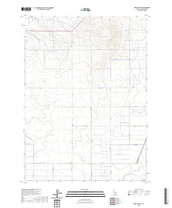 Burley Butte topographic map thumbnail