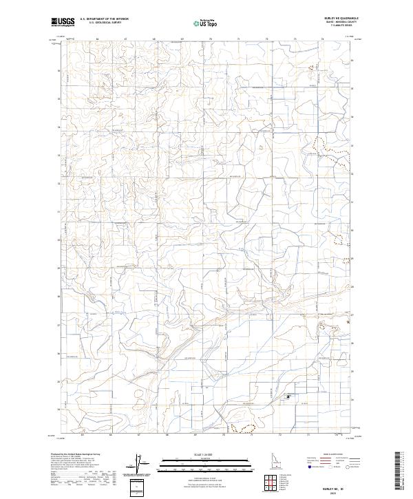 Burley NE topographic map thumbnail