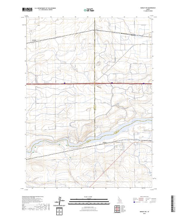 Burley SW topographic map thumbnail