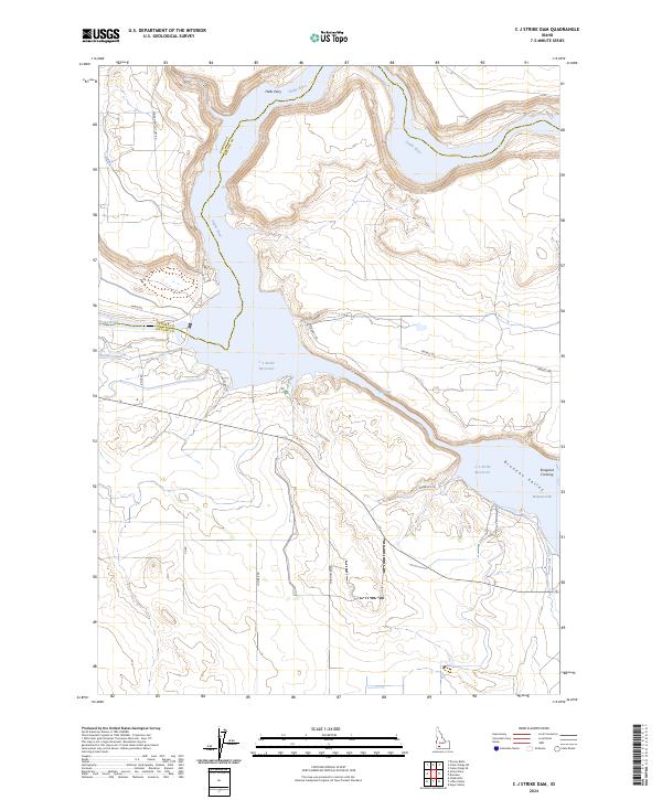 C J Strike Dam topographic map thumbnail