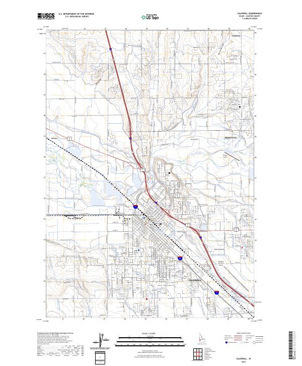 Caldwell topographic map thumbnail