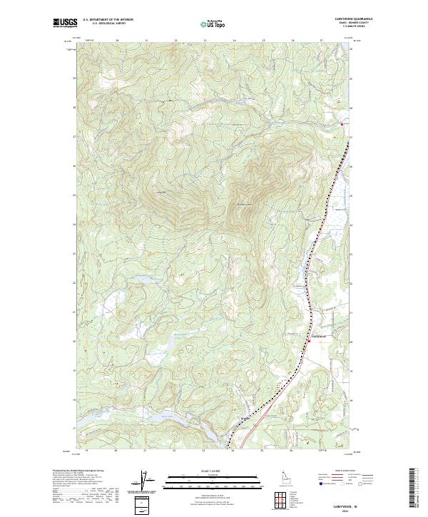 Careywood topographic map thumbnail