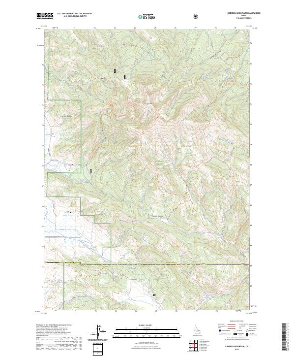 Caribou Mountain topographic map thumbnail