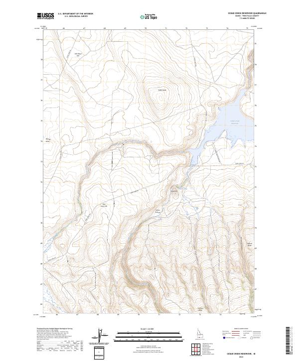 Cedar Creek Reservoir topographic map thumbnail