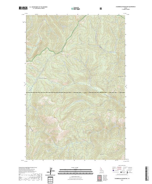 Chamberlain Mountain topographic map thumbnail