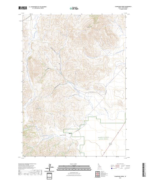 Champagne Creek topographic map thumbnail