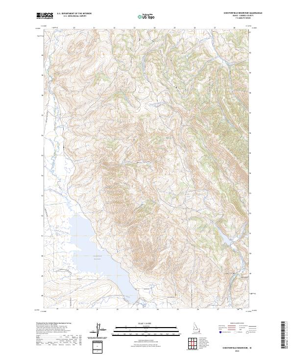 Chesterfield Reservoir topographic map thumbnail