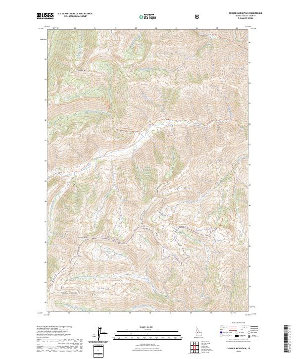 Chinook Mountain topographic map thumbnail