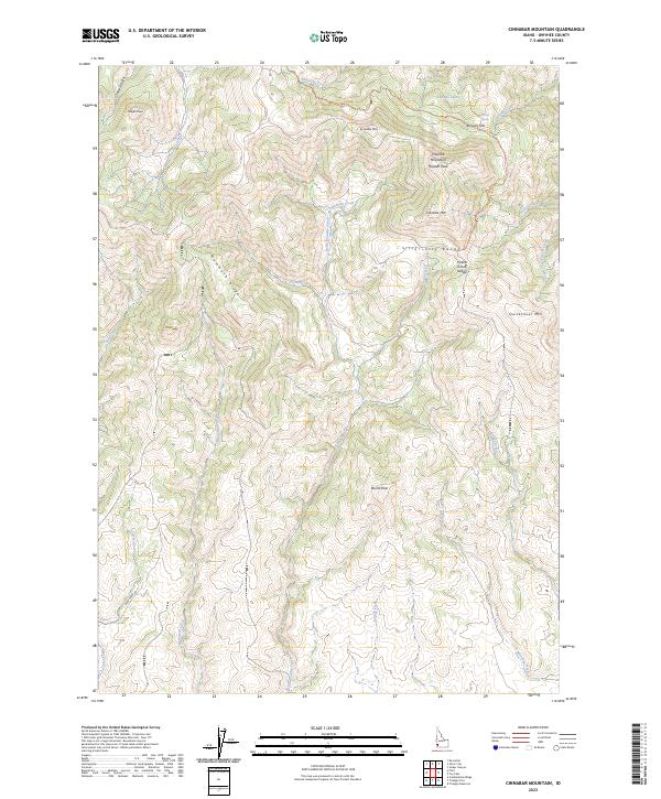 Cinnabar Mountain topographic map thumbnail