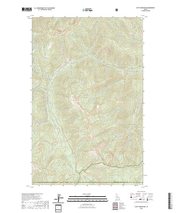 Clifty Mountain topographic map thumbnail