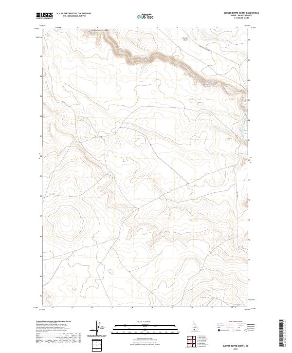 Clover Butte North topographic map thumbnail