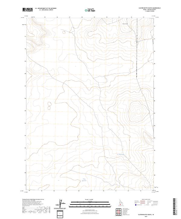 Clover Butte South topographic map thumbnail