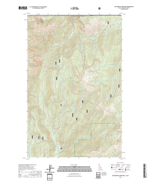 Continental Mountain topographic map thumbnail