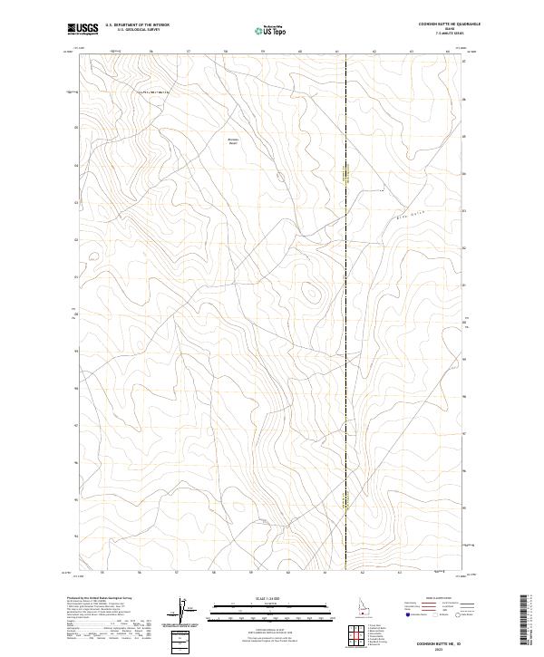 Coonskin Butte NE topographic map thumbnail