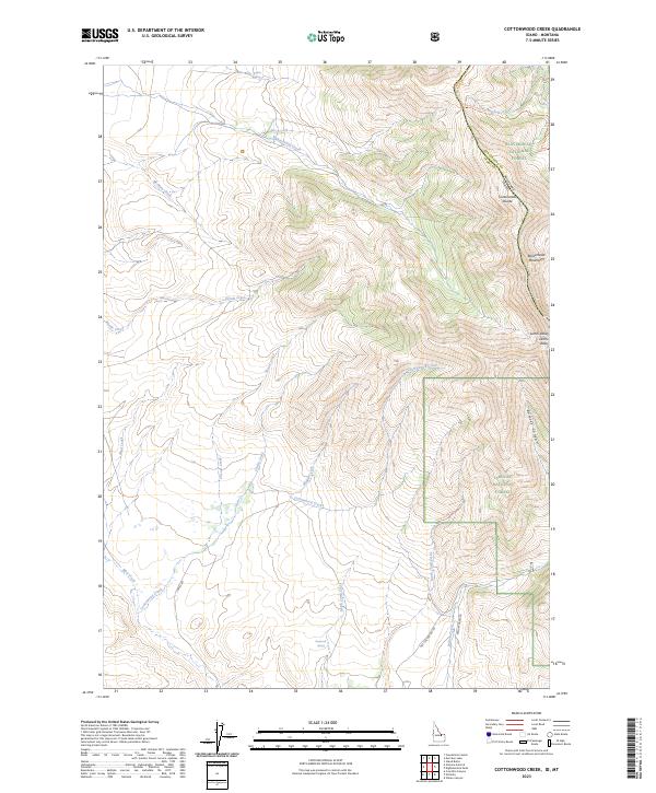 Cottonwood Creek topographic map thumbnail