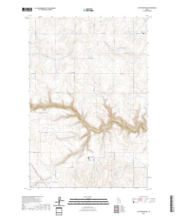 Cottonwood NE topographic map thumbnail