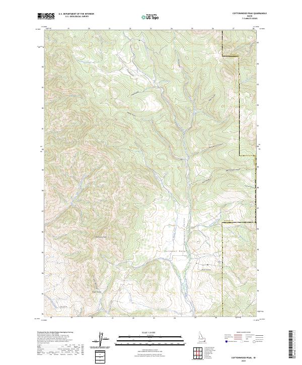 Cottonwood Peak topographic map thumbnail