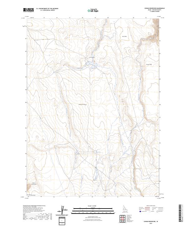 Cowan Reservoir topographic map thumbnail