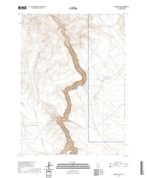 Crowbar Gulch topographic map thumbnail