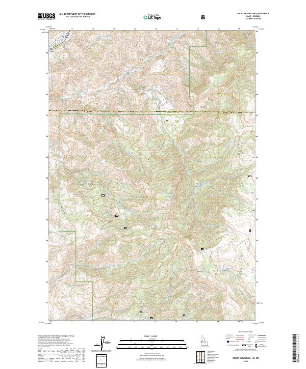 Cuddy Mountain topographic map thumbnail