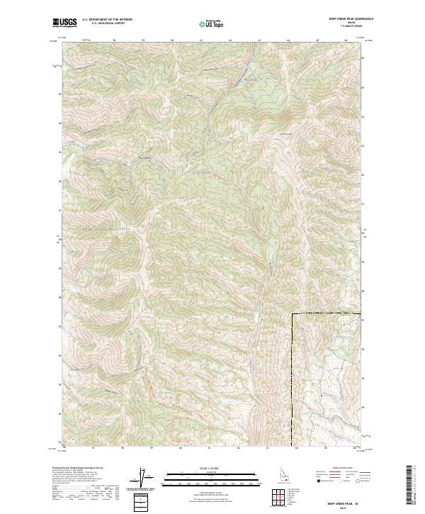 Deep Creek Peak topographic map thumbnail