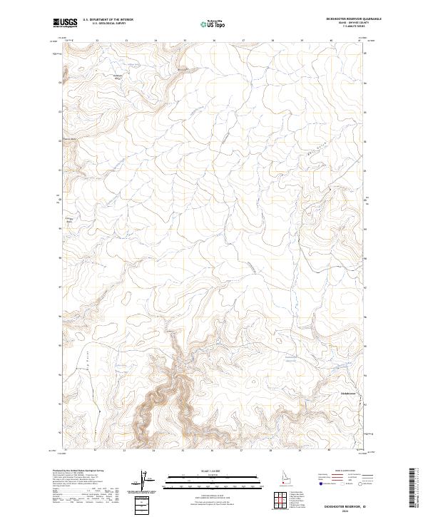 Dickshooter Reservoir topographic map thumbnail