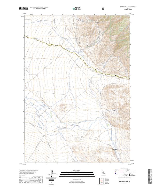Donkey Hills NW topographic map thumbnail