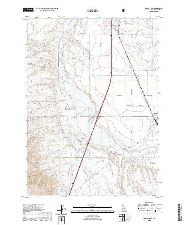 Downey West topographic map thumbnail