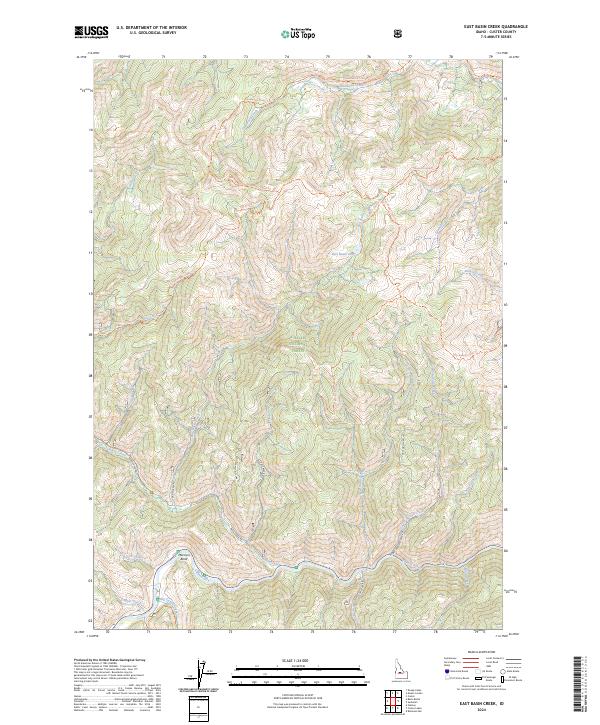 East Basin Creek topographic map thumbnail