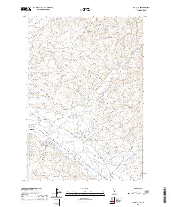 East of Salmon topographic map thumbnail