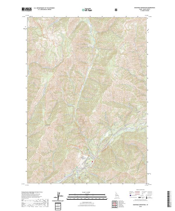 Eightmile Mountain topographic map thumbnail