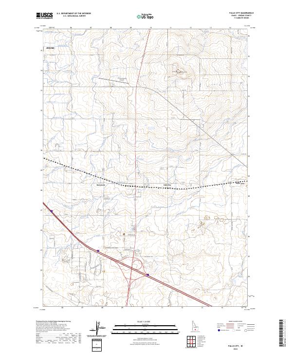 Falls City topographic map thumbnail