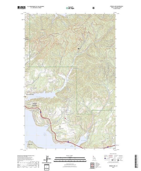 Fernan Lake topographic map thumbnail