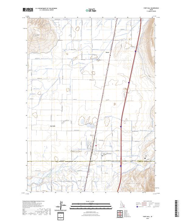 Fort Hall topographic map thumbnail