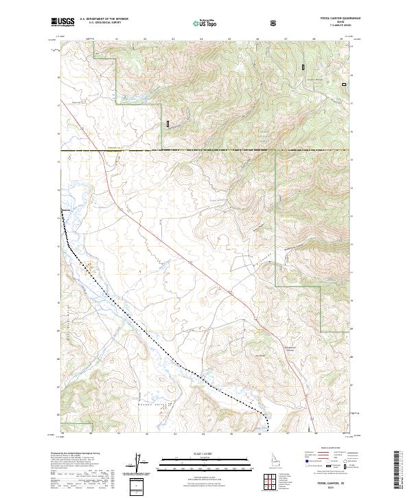 Fossil Canyon topographic map thumbnail