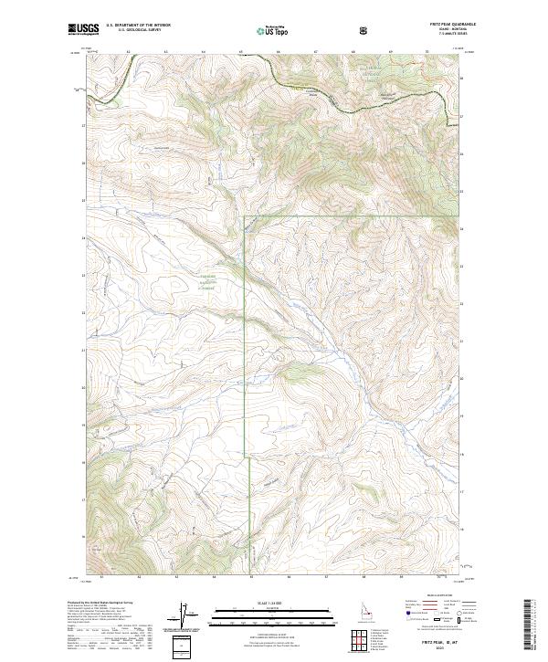 Fritz Peak topographic map thumbnail