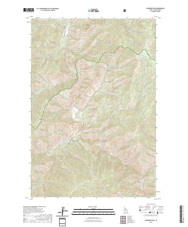 Gardiner Peak topographic map thumbnail