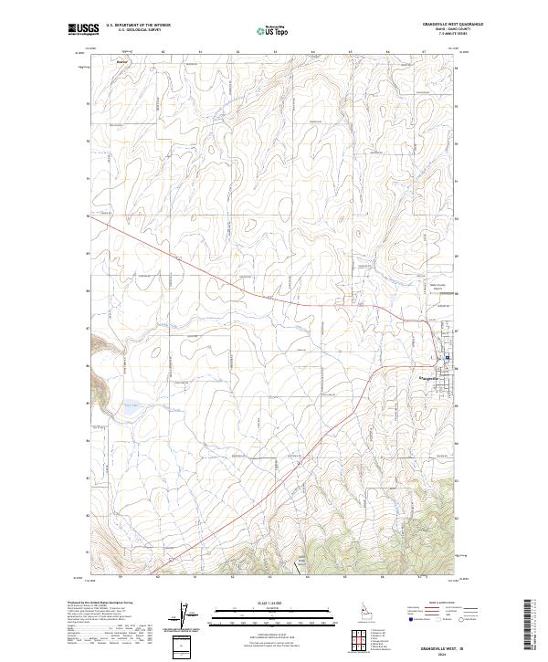 Grangeville West topographic map thumbnail