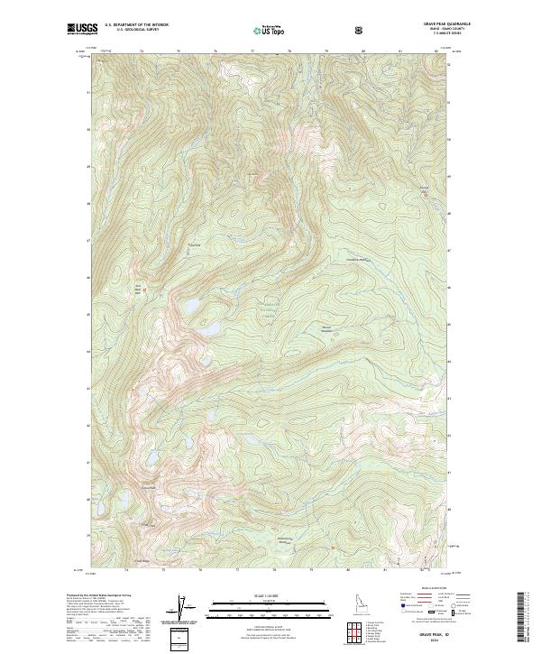 Grave Peak topographic map thumbnail