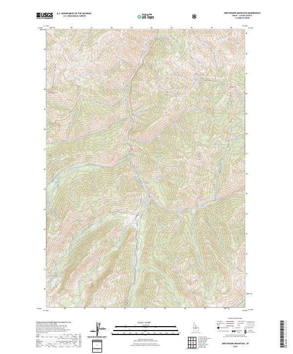 Greyhound Mountain topographic map thumbnail