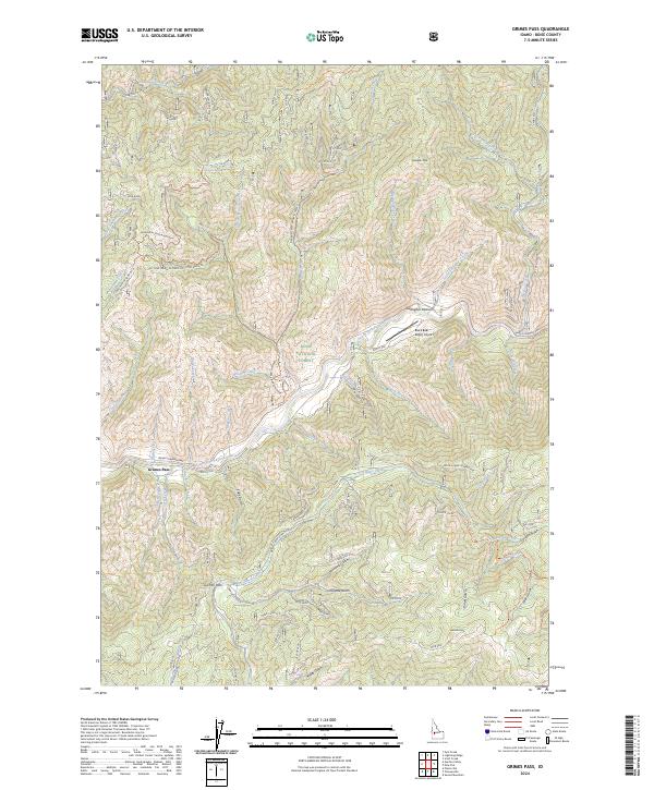 Grimes Pass topographic map thumbnail