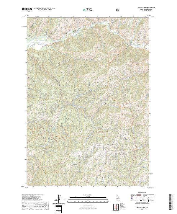 Grouse Butte topographic map thumbnail