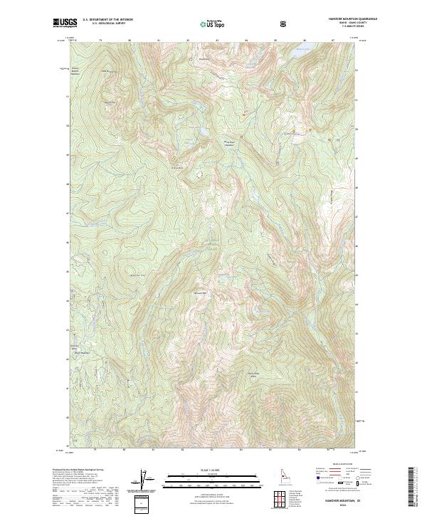 Hanover Mountain topographic map thumbnail