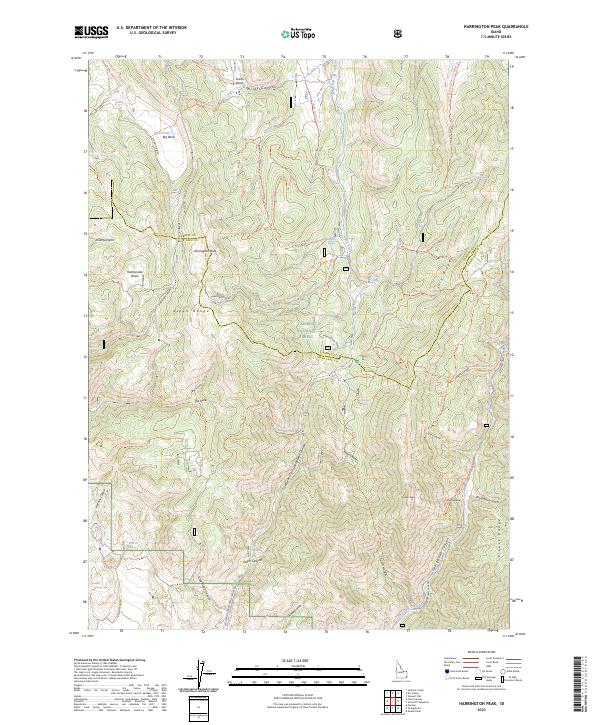 Harrington Peak topographic map thumbnail